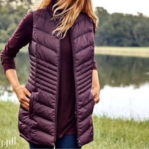 J. Jill‎ Women Luxe Down Puffer Vest Plum Purple Fall Winter Cabincore Small EUC